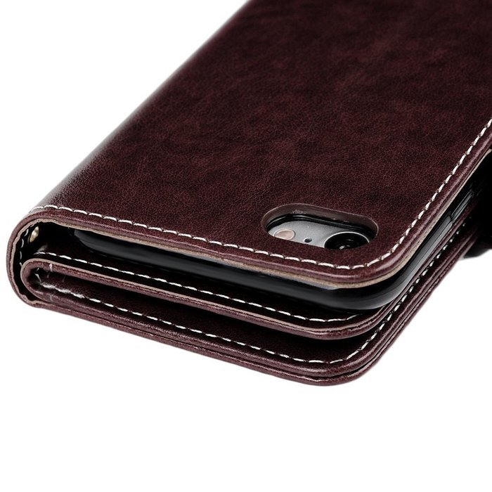 Badalink iPhone 7 Wallet Case (4.7") 9 Card Slots Plastic Mirror Flip Stand Case Embossed Flower Girl PU Leather... N73