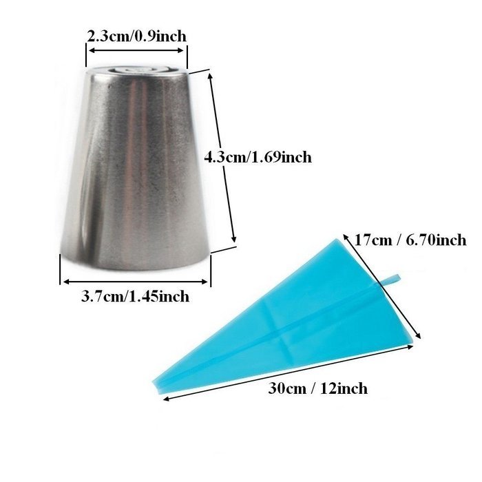 SWISS PART 8pcs Stainless Steel Russian Cake Decorating Icing Tips Kit