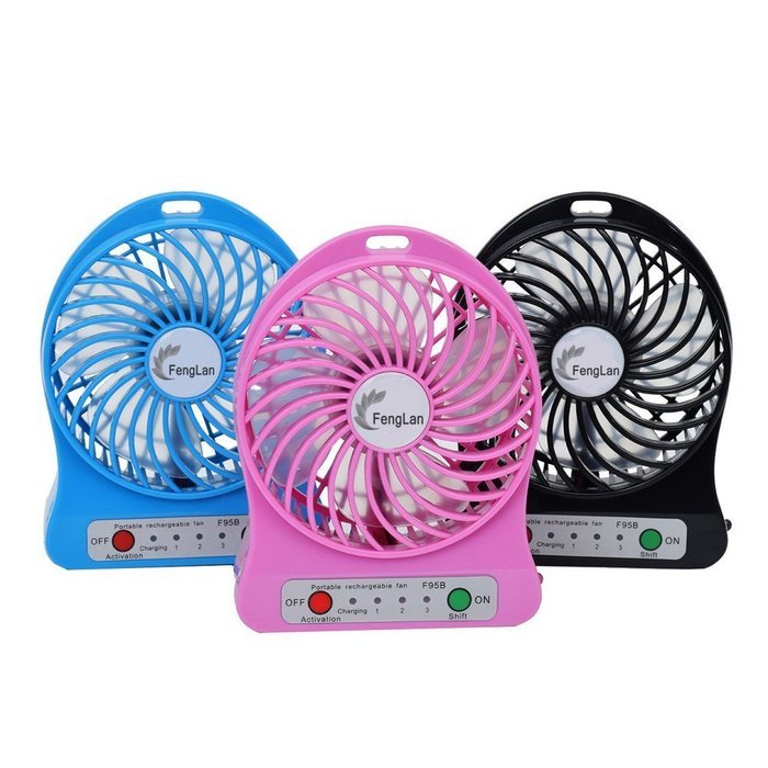 FengLan USB Portable Fan 3 Speeds Rechargeable Mini USB Fan Portable Output Electric Desk Cooling Fan for Travel... N12