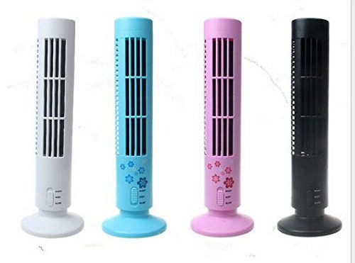 USB electric fan tower mini stereo type air conditioner small fan creative birthday present no fan blade (Pink) N4