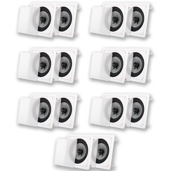 Acoustic Audio CS-I82S In Wall / Ceiling 8" Speakers 7 Pair Pack Home Theater 4200 Watts CS-I82S-7PR