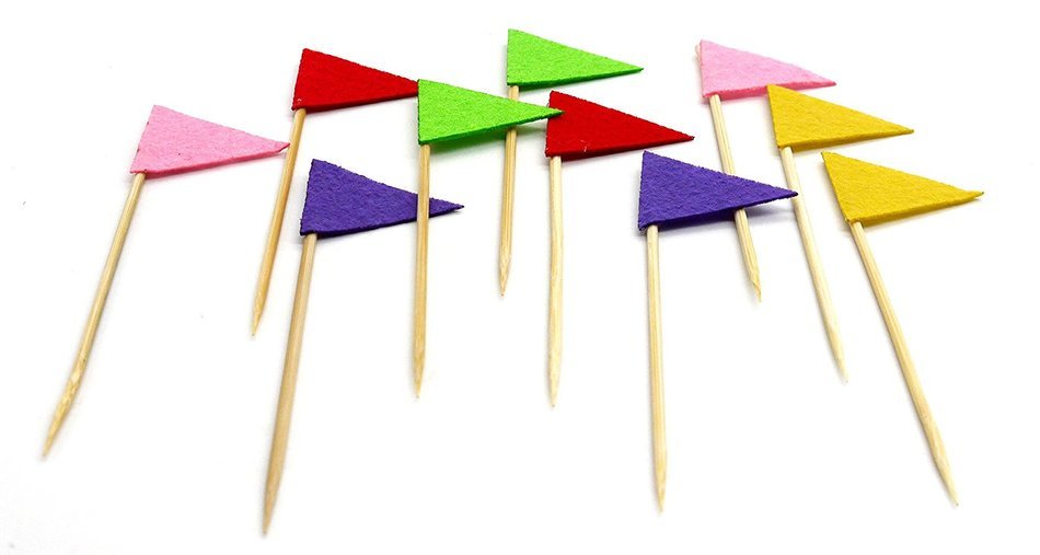 PuTwo 20 Counts Wedding Cake Decorating Frozen Cupcake Toppers Toothpicks, Sliver/Blue/Snow N13