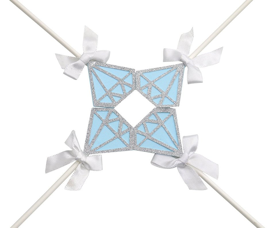PuTwo 20 Counts Wedding Cake Decorating Frozen Cupcake Toppers Toothpicks, Sliver/Blue/Snow N14