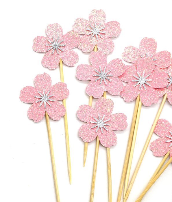 PuTwo 20 Counts Wedding Cake Decorating Frozen Cupcake Toppers Toothpicks, Sliver/Blue/Snow N15