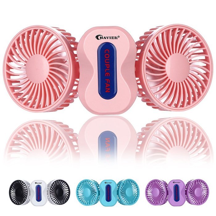 USB Mini Fan,BAVIER&reg; Couples mini fan,Sound-free design Desktop Fan,Portable USB Fan,3 Speed Adjustable,USB Cooling... N24