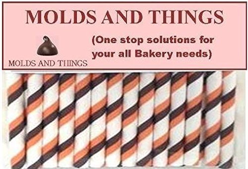Cake POP Sticks-orange and Brown Stripe