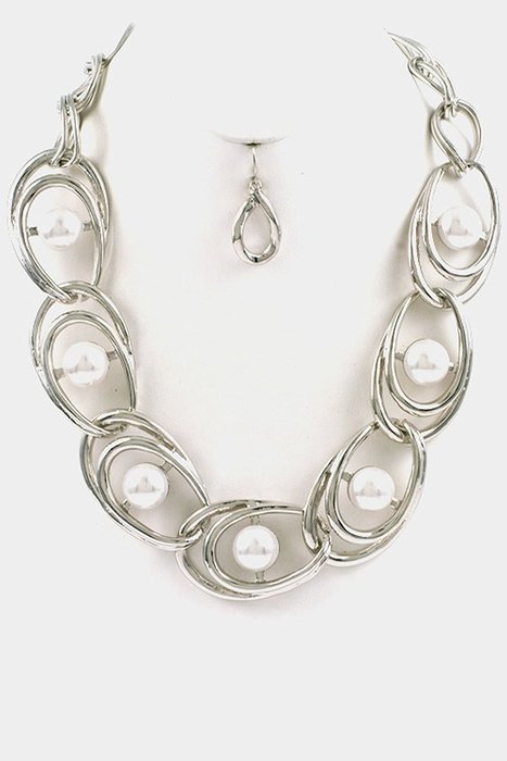 Trendy Fashion Jewelry Chain Pearl Accent Set By Fashion Destination N2