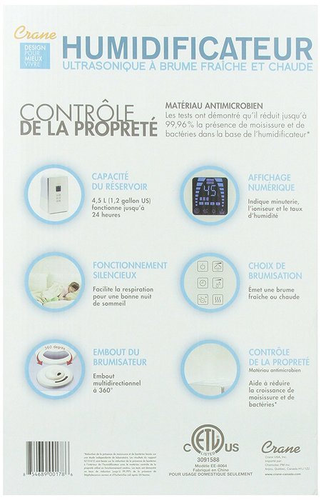 Crane Ee-8064 Crane Germ Defense Humidifier - Digital, White N6