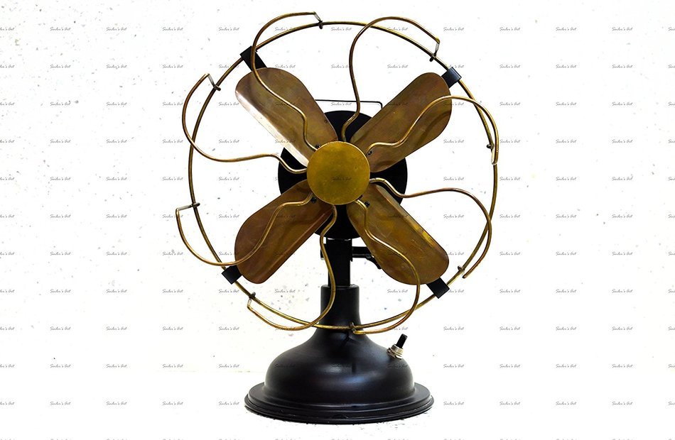 Sailor's Art Antique Brass Vintage Table Fan 13" N3