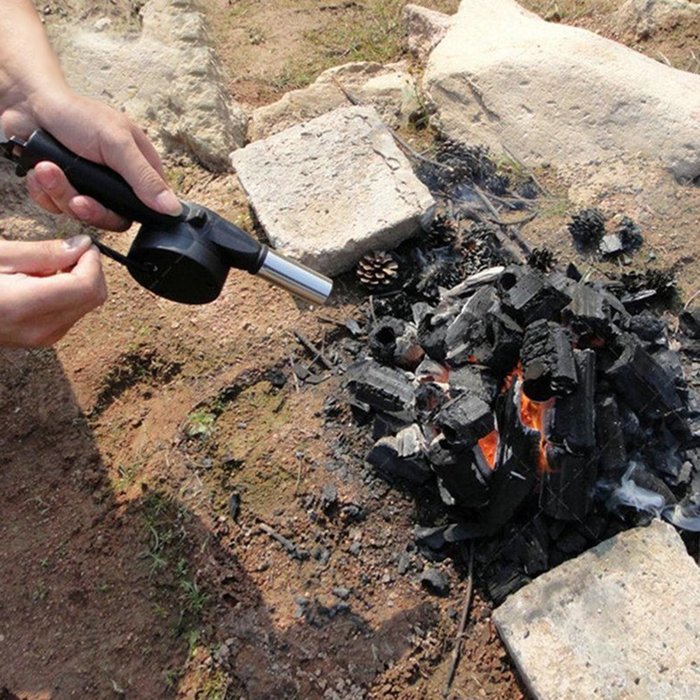 Zeroyoyo Barbecue Hand Crank Blower Fan BBQ Tools N6