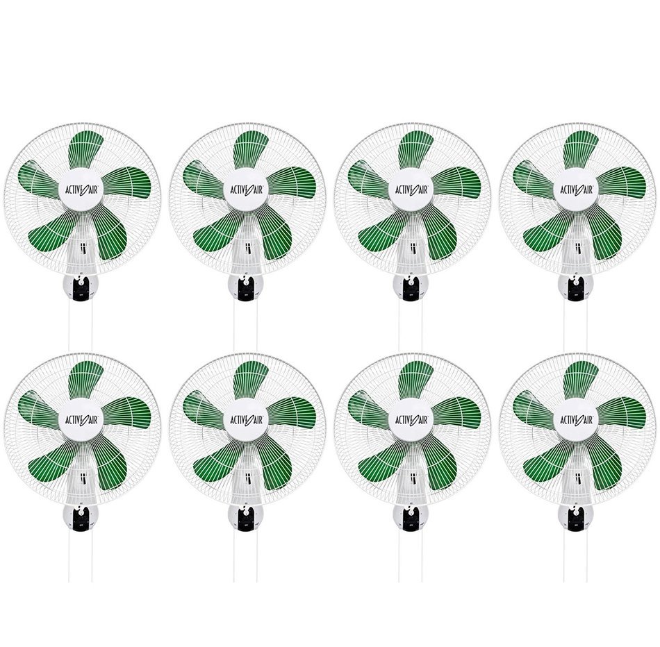 Active Air Fan - (8) HYDROFARM ACF16 16" Wall Mountable Oscillating Hydroponic Fans