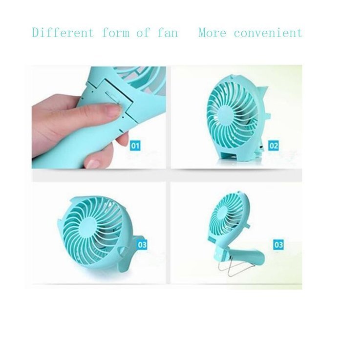 Jhua Portable Mini Hand-held Cooling Fan Battery USB Rechargeable Desktop Fan Folding with Detachable 18650 Battery... N7