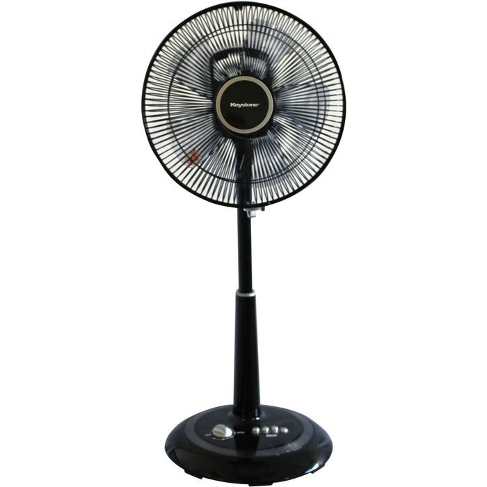 Keystone KSTFA125AG Table to Floor Oscillating Pedestal Fan with remote control, 12-Inch, Black