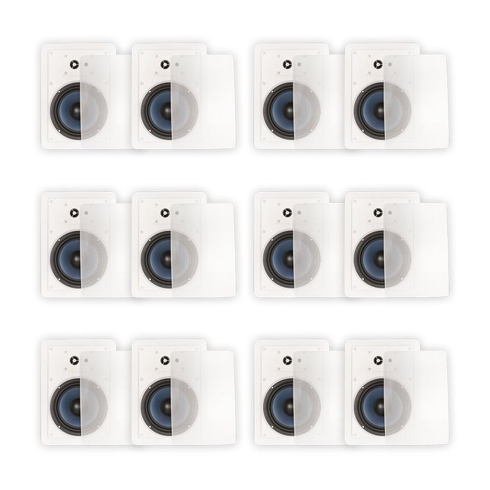 Blue Octave RW63 In Wall 6.5" Speakers 3 Way 3840 Watts New 6 Pair Pack RW63-6PR