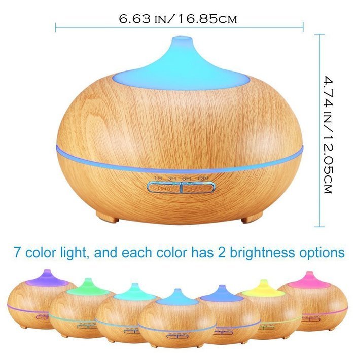 Ultrasonic Cool Mist Humidifier,300ml Arom Oil Diffuser with 7 Colors LED, Waterless Auto Shut-off for Baby Study... N4