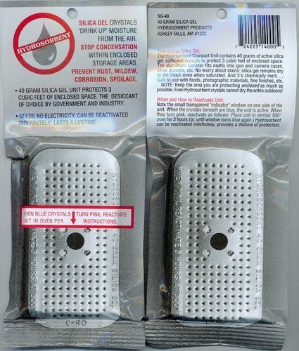 2 - Silica Gel - Hydrosorbent 40 Gram Canisters Desiccant Dehumidifying Drying Unit