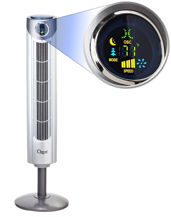 Ozeri Ultra 42 inch Wind Fan - Adjustable Oscillating Tower Fan with Noise Reduction Technology N5