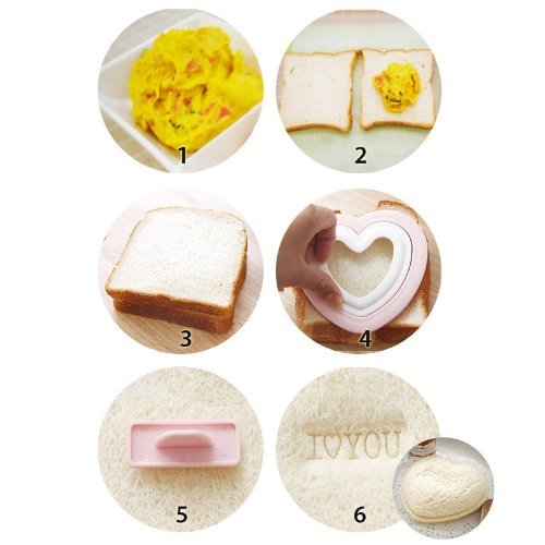 Heart Shaped Cute Sandwich Pouch Maker Bread Mold Cutter N2