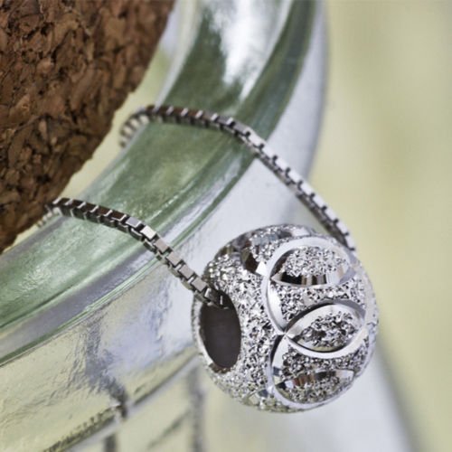 New Silver Plated Good Luck Wish Beads Pendant Chain Necklace Women Jewelry Gift N6
