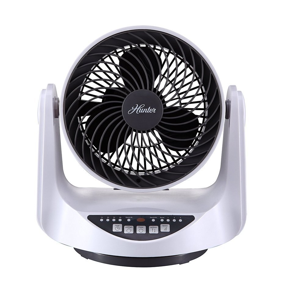 Hunter FSQ-MF09F-W Whole Room Table Fan - White (Room Fan) N2