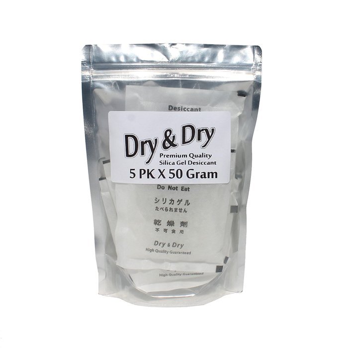 50 Gram Pack of 6 "Dry&Dry" Silica Gel Packets Desiccant Dehumidifiers N2