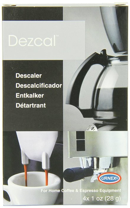 Urnex Dezcal Coffee and Espresso Machine Descaling Powder, 4 Single Use Packets
