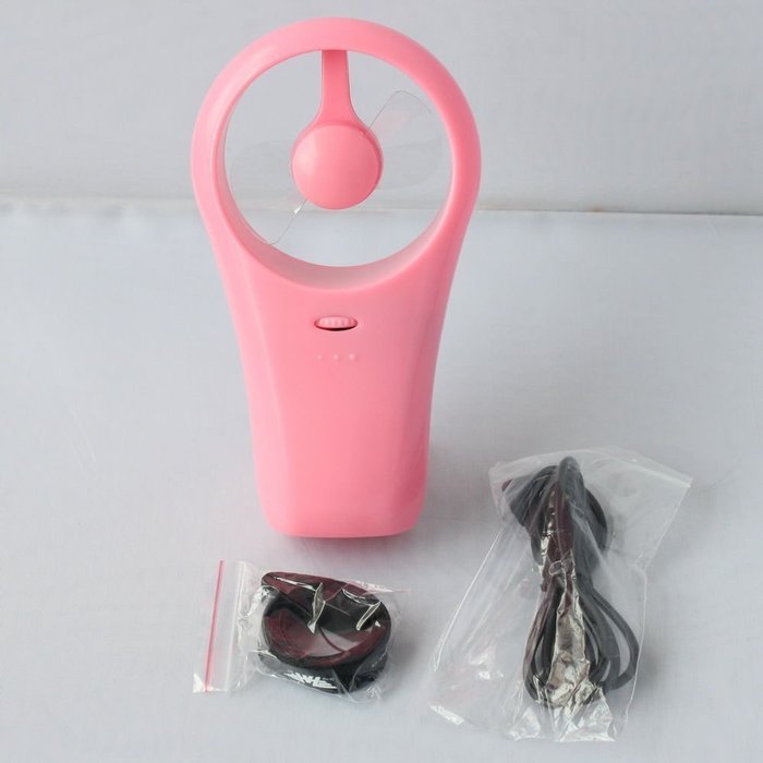 Hand-held Mini Super Mute USB/Battery Operated Cooling Fan Pink N4