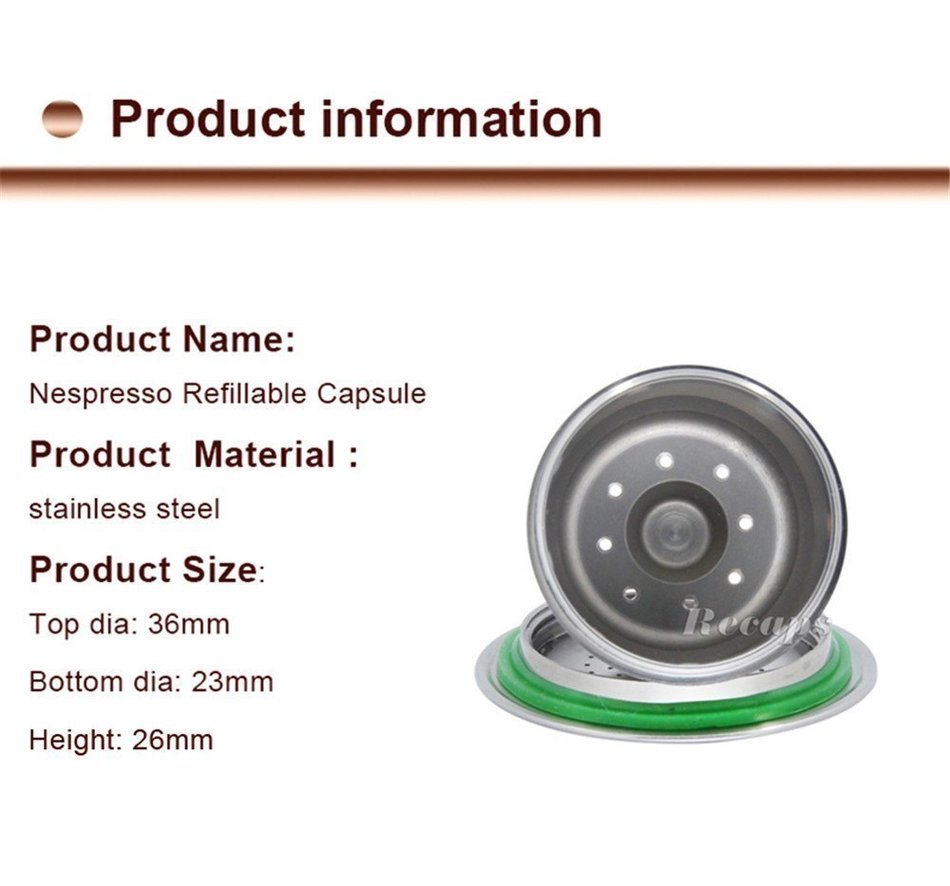 Coffee Capsule Stainless Steel Refillable Nespresso Coffee Capsule Metal Refillable Nespresso Capsules Reusable... N2