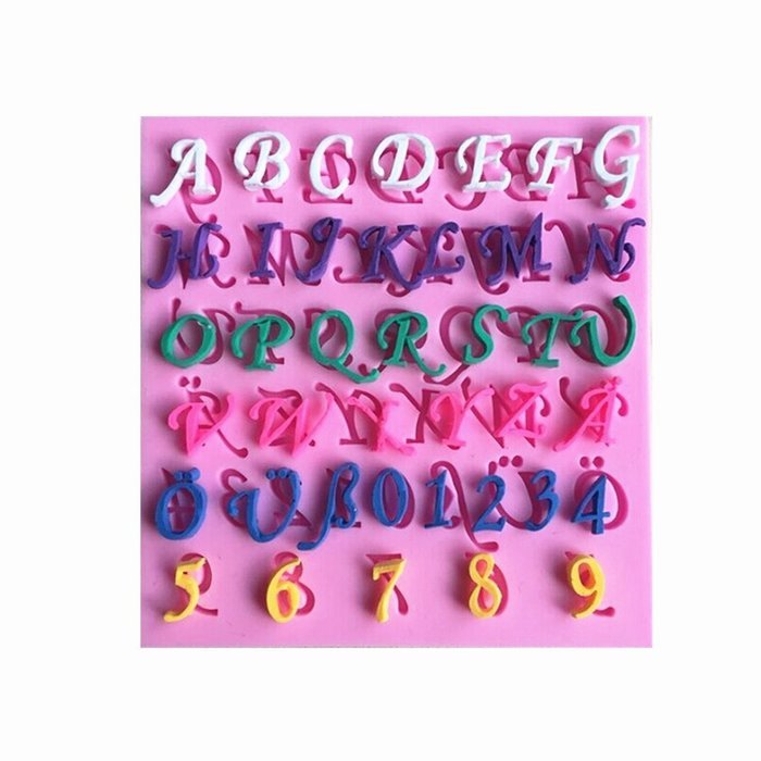 KookieMonsta Silicone Molds 3d Fondant Numbers Letters Molds Cake and Cupcake Decorating Tools