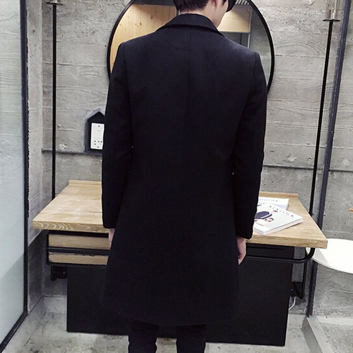 Spritech(TM) Men's New Fashion Comfort Winter Slim Fit Turndown Collar Woolen Jacket Single-Breasted Overcoat... N5