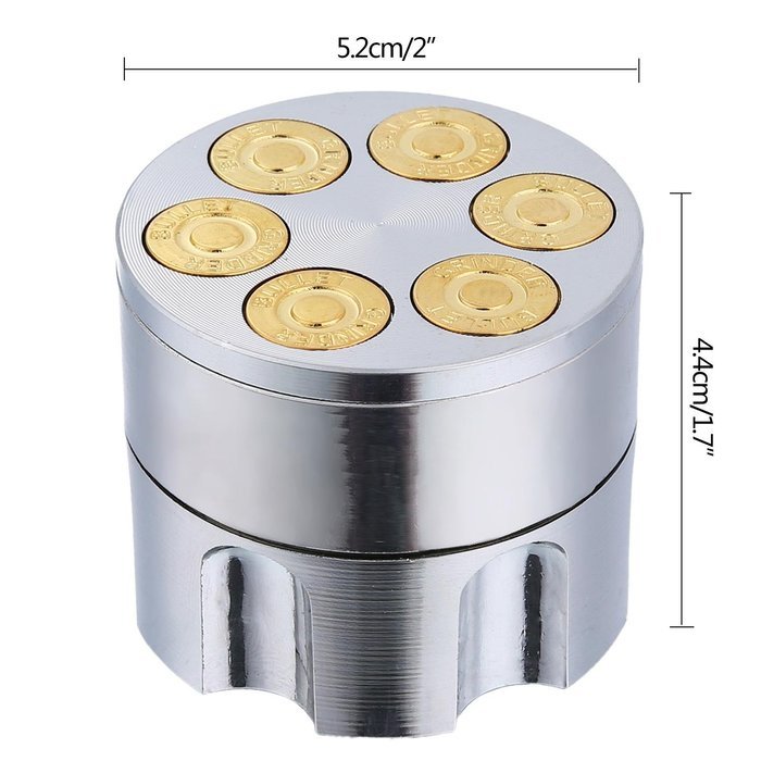 niceEshop(TM) 3 Layer Bullet Splice Tobacoo Herb Grinder with Pollen Catcher (Silver) N2