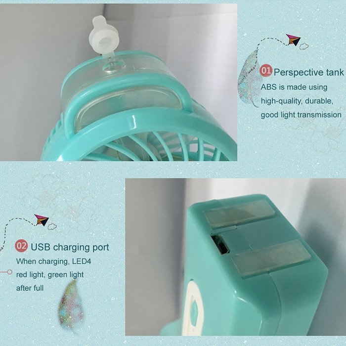 BP Handheld Water Misting Fan Portable Mini Fan Water Spray Desktop Fan With Cooling Mist Humidifier Battery /... N6