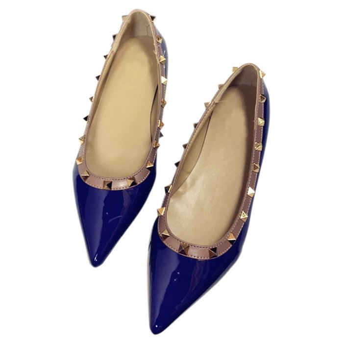 Yaheeda Fashion Flat Wild Rivet Shallow Mouth Women's shoes with pointed N25