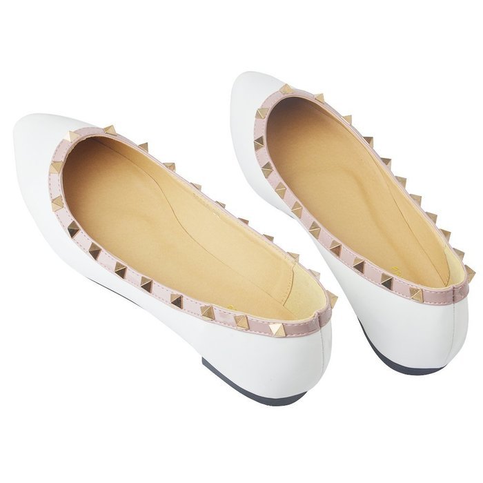 Yaheeda Fashion Flat Wild Rivet Shallow Mouth Women's shoes with pointed N28