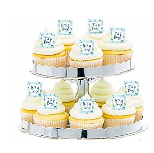 CakeSupplyShop Item#24227 24pk Baby Shower Active Baby Edible Cupcake Decoration Toppers / Picks