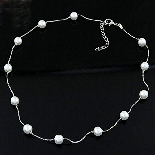 Women Jewelry Pendant Chain Pearl Choker Chunky Statement Bib Collar Necklace N3