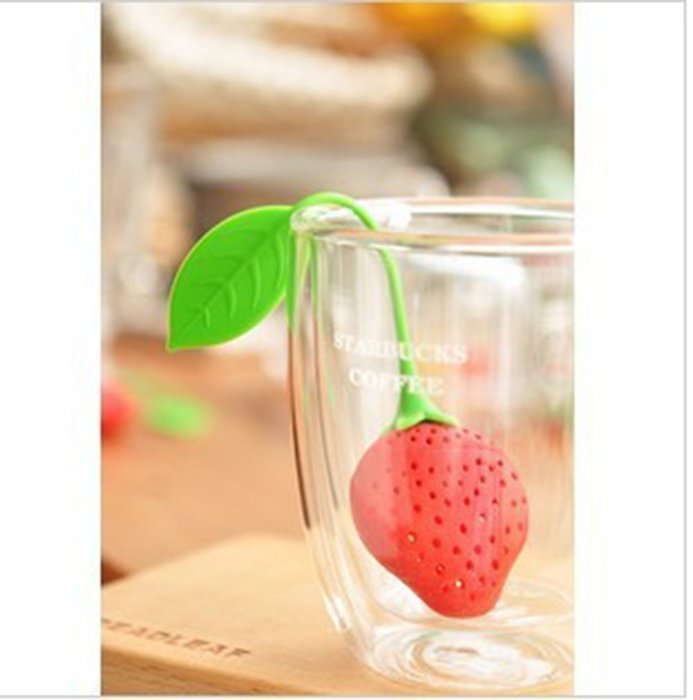 TYHY Set Of 3 Strawberry Silicone Tea Infuser Strainer - Red and Green / Suitable for Use in Teapot, Teacup and...