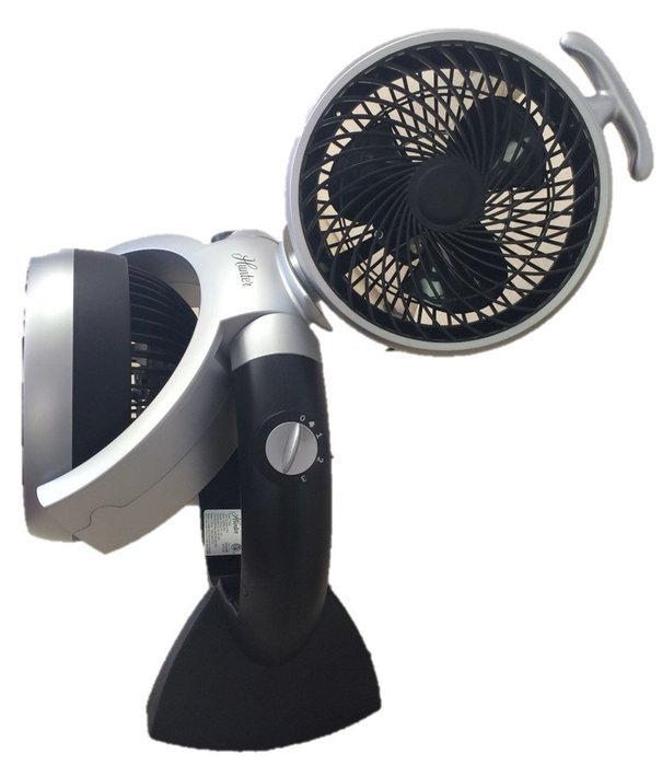 Hunter FSQQ 3-Speed Adjustable Dual Portable Room Fan in Black (Room Fan, Portable Fan) N4