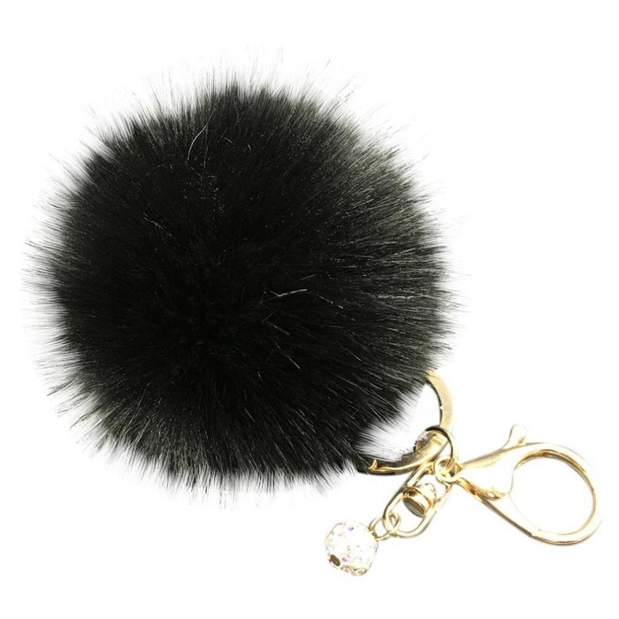AutumnFall&reg; Fluffy Faux Rabbit Fur Ball Charm Car Keychain Handbag Key Ring (# 12) N13