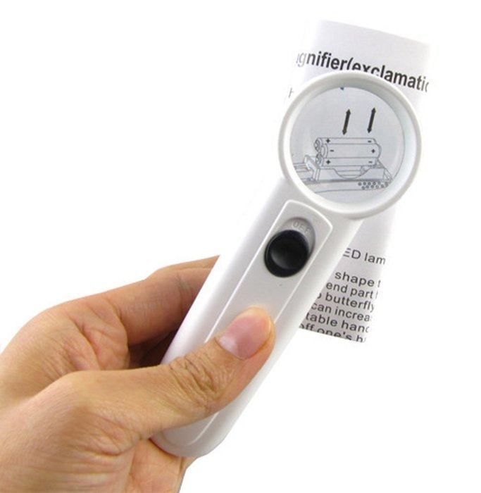 AmaranTeen - Hand-Hold 15x Magnifier Glass Magnifier LED Light Source N2