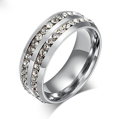 Size 8-10 Unisex Stainless Steel Ring Men/Women's Wedding Band Silver/Gold FT (10) N2
