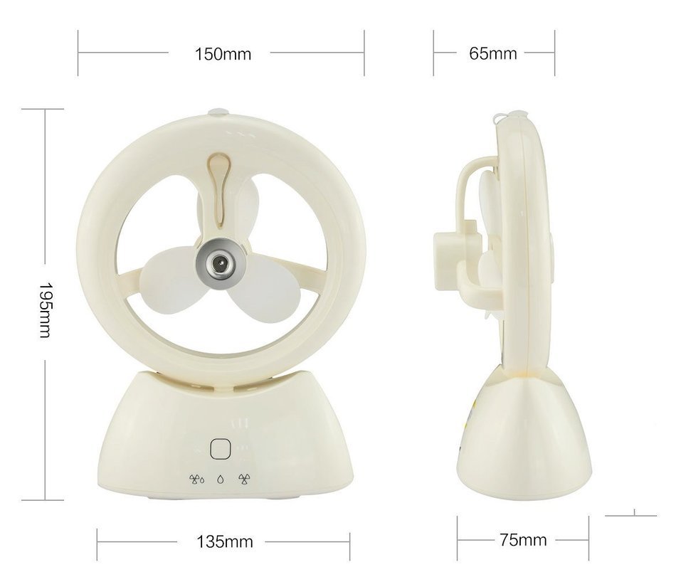 Welltop USB Handheld Humidifier Fans Rechargeable Misting fan Portable Mini fan Table Desktop Water Spray fan... N7