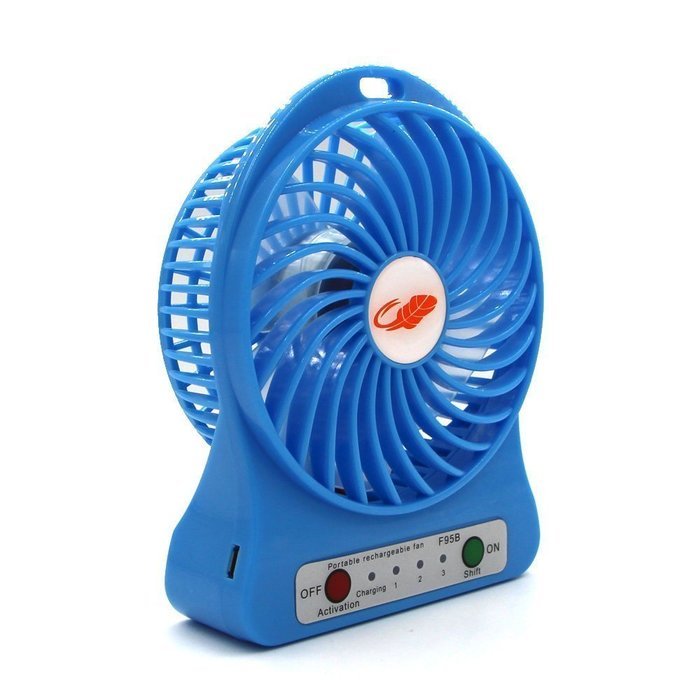 Eurus Home Portable18650 lithium-ion Rechargeable Fan with High Quality Mini USB Fan 4-inch Vanes 3 Speeds With... N14