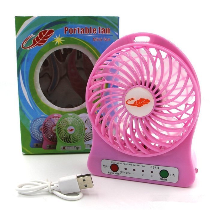 Eurus Home Portable18650 lithium-ion Rechargeable Fan with High Quality Mini USB Fan 4-inch Vanes 3 Speeds With... N21