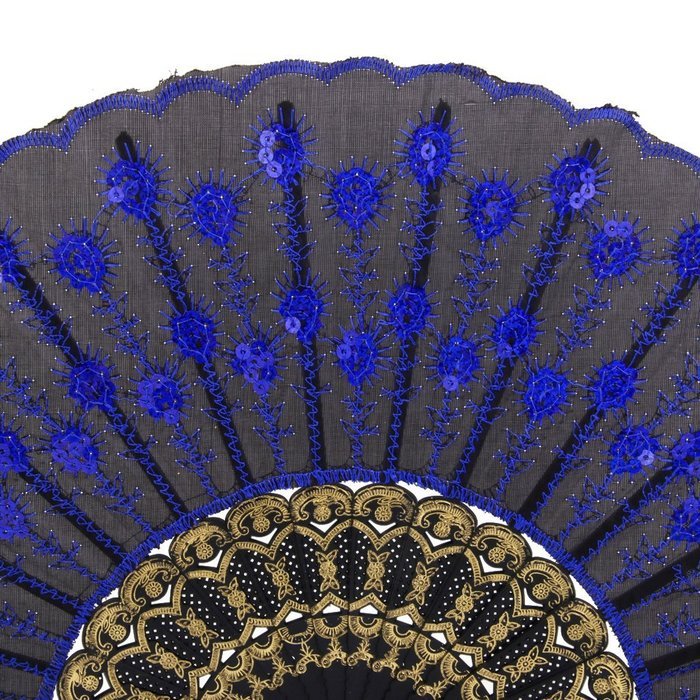 Folding Hand Fan Embroidered Sequin Wedding Prom Dance (Red) N31