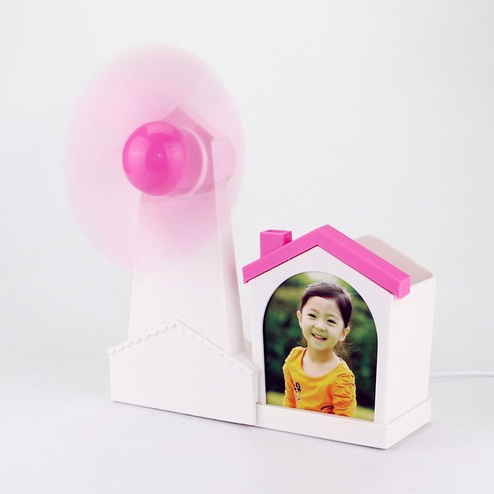 iEGrow Multifunctional Desk Mini USB Fan with Brush Pot, Photo Album 3 in 1 Function Compact Design & Quiet Operation... N8
