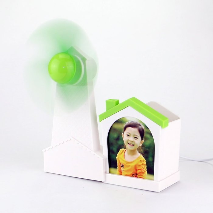 iEGrow Multifunctional Desk Mini USB Fan with Brush Pot, Photo Album 3 in 1 Function Compact Design & Quiet Operation... N9