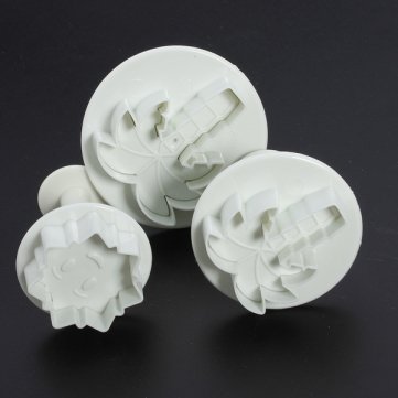 SHINA 3PCS Palm Sun Shape Fondant Cutter Set Plunger Cake Mold Mould Tool Decorating