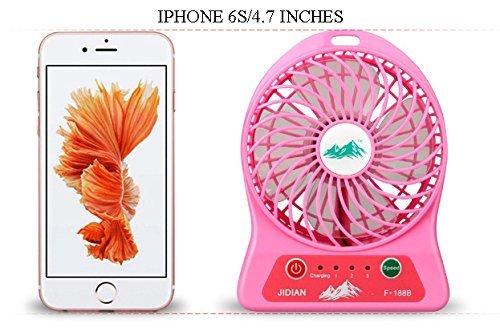 LYWOO Portable Battery Operated Rechargeable USB Fan with 4400mA/h Super Battery Capacity, Up to 12 Hours Continuous... N3