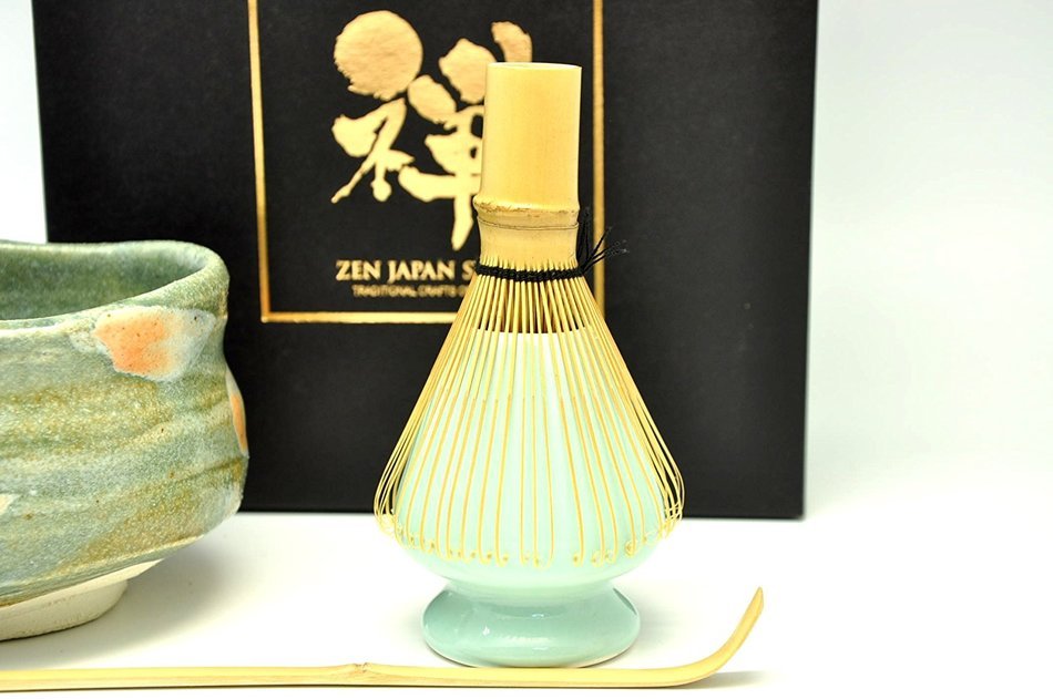 Japanese Mino Yaki ware Matcha Bowl And Tea Ceremony Set Green Tea 11.5 / 11.5 / 8cm (4.5 / 4.5 / 3.1inch)[7385]